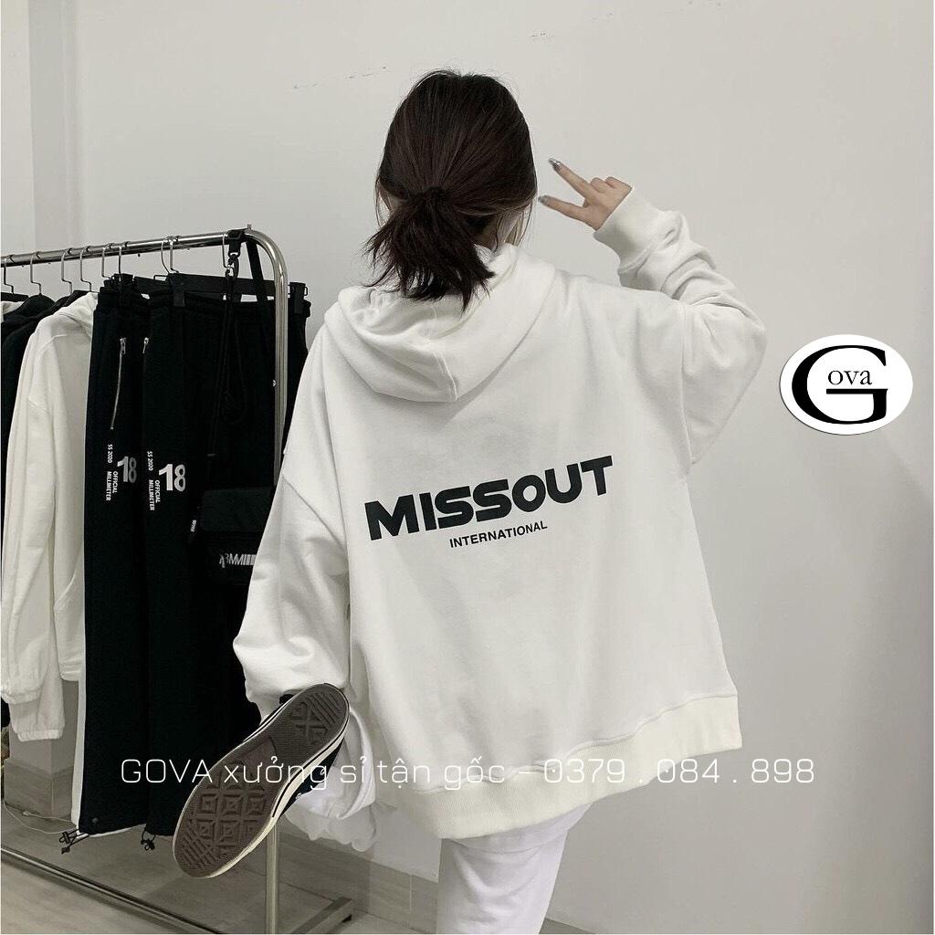 Áo khoác nỉ Hoodie MISS.OUT Dây Kéo form rộng áo nỉ bông ulzzang Cá Tính Unisex AKN10 GOVA