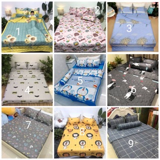 Trọn bộ 5 món chăn ga gối hè poly mới nhất