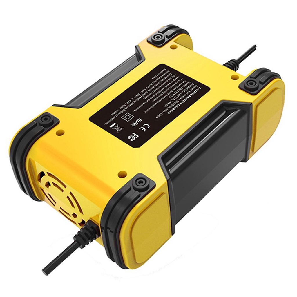 FOXSUR Sạc bình ắc quy 12V 24V 6Ah - 200Ah sạc pin sắt LiFePO4 tự ngắt khi đầy, khử sunfat khôi phục ắc quy
