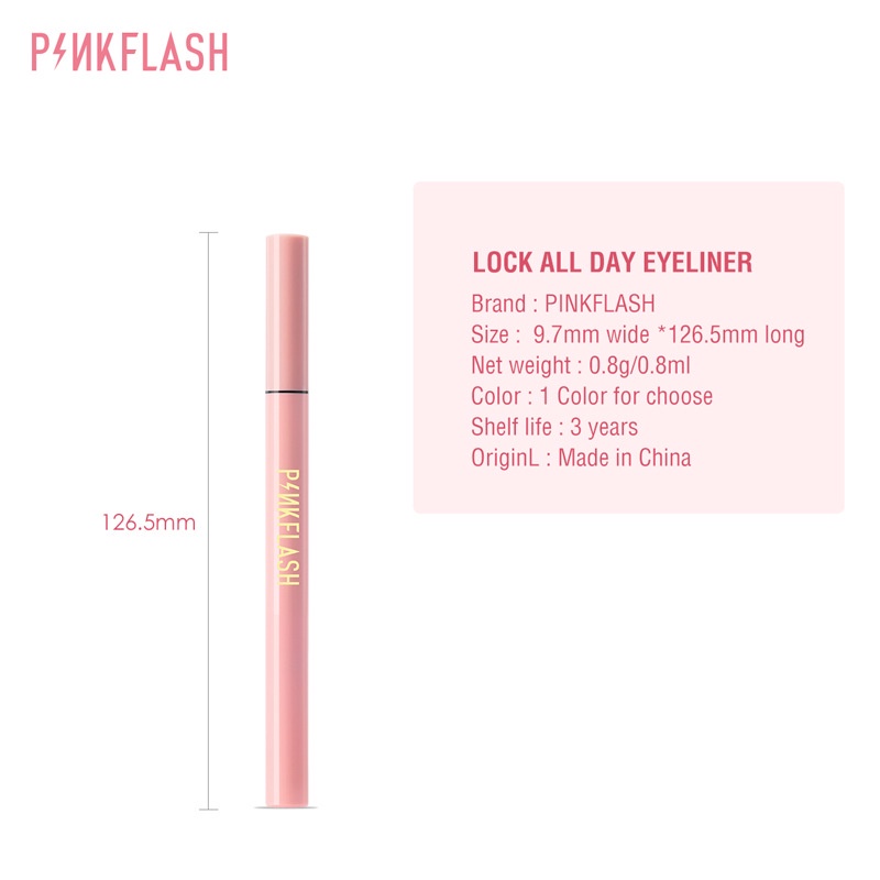 Bút kẻ mắt Pinkflash dạng lỏng nhanh khô màu đen màu nâu chất lì chống nước lâu trôi 30g