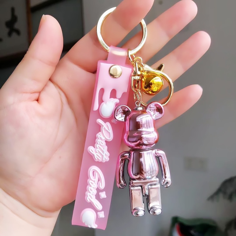 Móc Khóa Hình Chú Gấu Bằng Nhựa Acrylic Màu Sắc Gradient Sáng Tạo