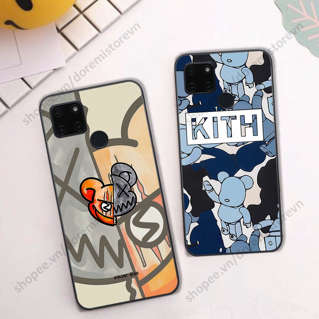 Ốp lưng Realme C20 / C21Y hình kaws, kith, bear brick nổi 3D phong cách độc đáo