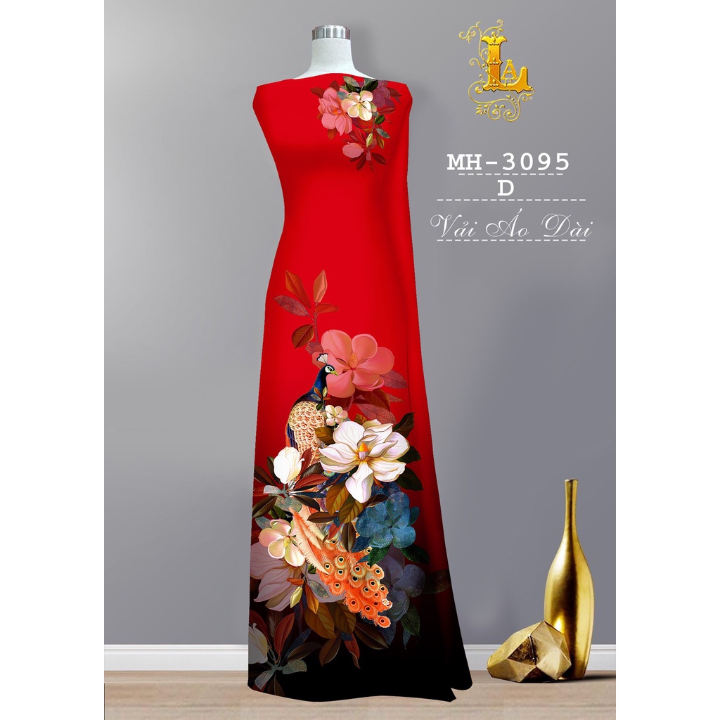 Vải áo dài loang màu , chất lụa ruby bóng nhẹ, sang trọng, mềm, mượt, mịn, mát, co giãn nhẹ bề ngang.