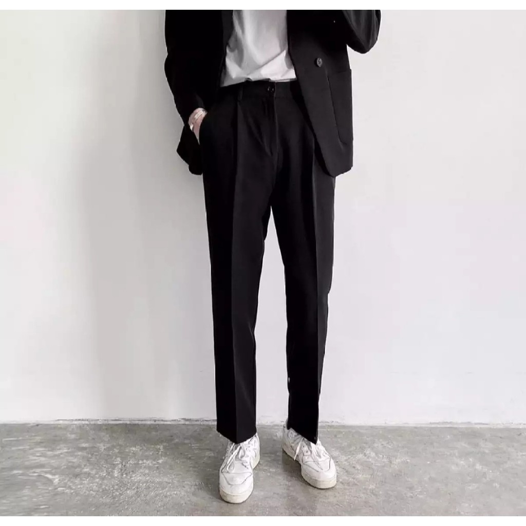 Quần baggy nam (trắng kem) phong cách Hàn Quốc, ống suông mặc co giãn, phù hợp đi học, dạo phố | WebRaoVat - webraovat.net.vn