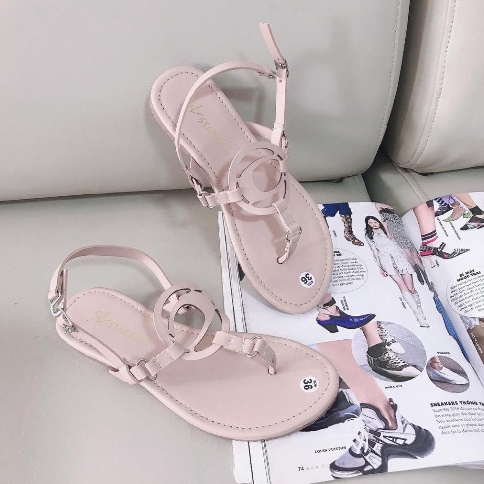 Sandal Nữ, Giày Sandal Cao Gót Nữ Cao 1P Quai Kẹp Xỏ Ngón Chất Da Mềm Dạng Chiến Binh Siêu Cute, Hàng Chuẩn Size, Giao