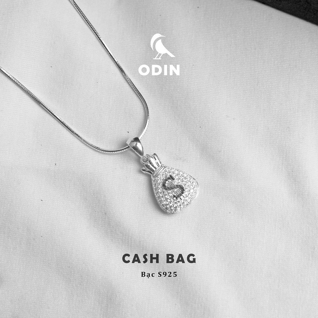 Dây chuyền Túi Tiền Bạc S925 đính đá - Ice Cash Bag Silver - Tặng kèm bộ vệ sinh Bạc