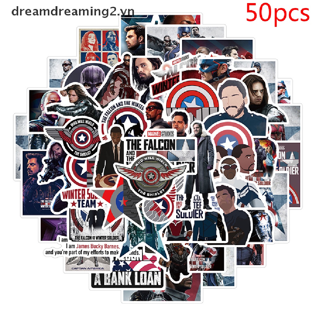 Bộ 50 Miếng Dán Trang Trí laptop Họa Tiết Chiến Binh Mùa Đông