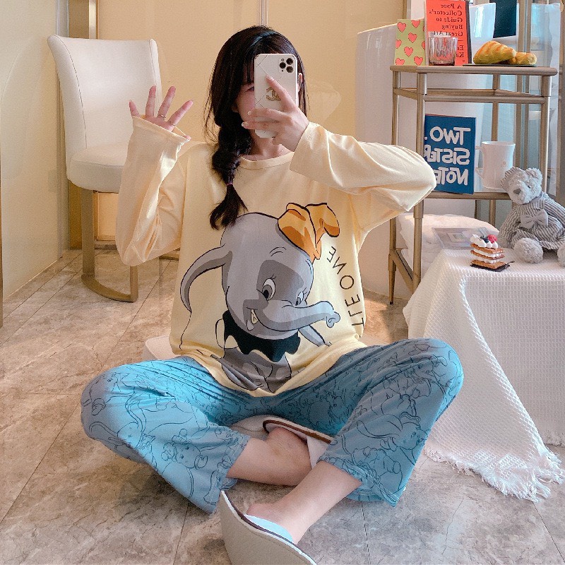 [BỘ PIJAMA] Bộ Mặc Nhà Thu Đông, Bộ Đồ Ngủ Nữ Chất Cotton Hình Dễ Thương