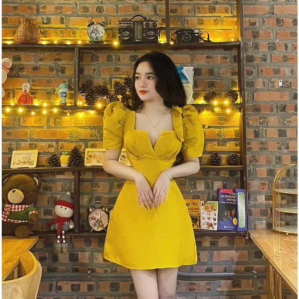 Đầm váy nữ tay phồng phối nơ xinh xắn, sang chảnh cho các tình yêu đi chơi, dự tiệc
