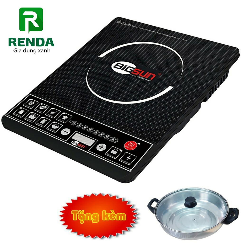 Bếp điện từ 1100W Bigsun BI-1 tặng kèm nồi lẩu đa năng