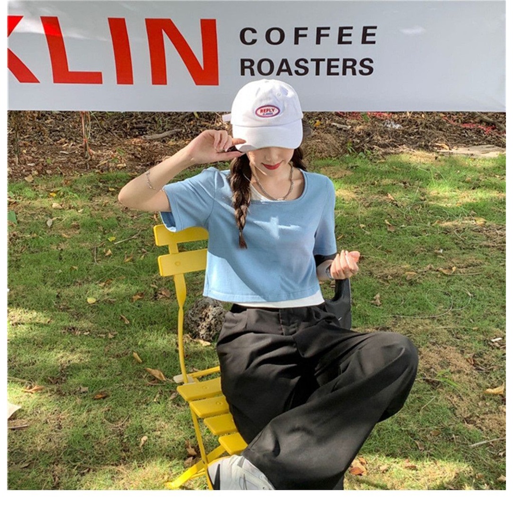 Áo Thun Tay Ngắn Phong Cách Hong Kong Thời Trang Mùa Hè 2022 Mới Cho Nữ