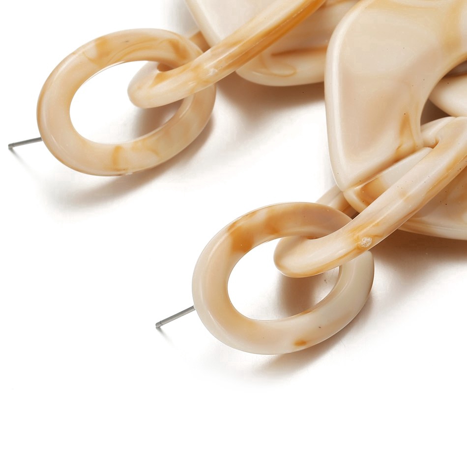 Bông tai hình mắc xích dáng dài kiểu sang trọng cho nữ