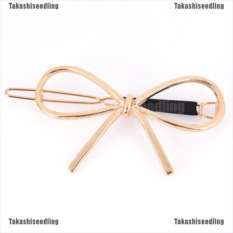 Kẹp Tóc Kim Loại Hình Nơ Cổ Điển Đáng Yêu