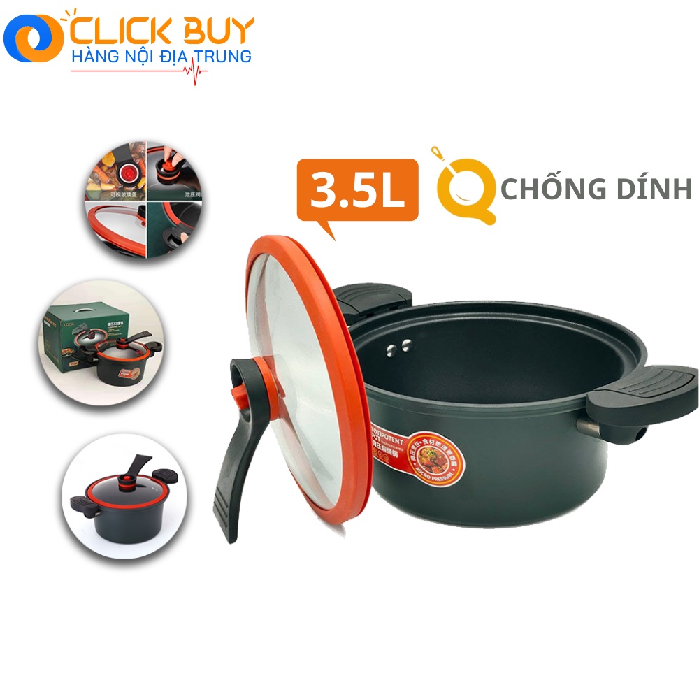 Nồi Nồi Áp Suất Đa Năng Tráng Tefon Chống Dính 3.5L Phong Cách Hàn Quốc