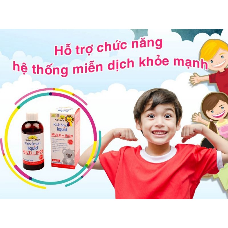 Nature's Way Kids Smart Multi Iron Liquid - Bổ sung sắt và các vi chất cần thiết cho trẻ