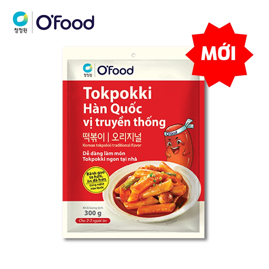 Tokbokki / tokpokki Hàn Quốc O'food gói 300gr, 2 vị