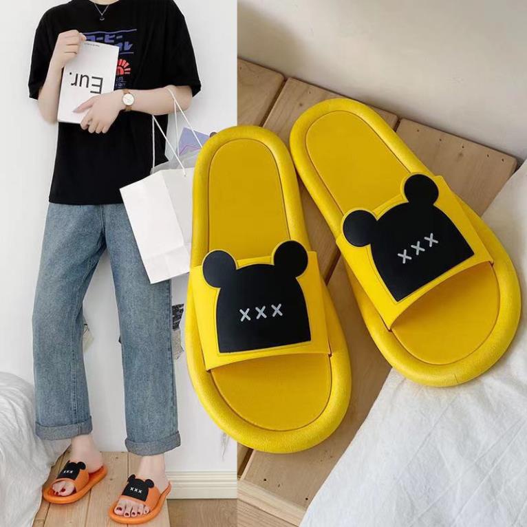 Dép tai chuột đế bánh mỳ ulzzang hình Bearbrick (hàng xịn)
