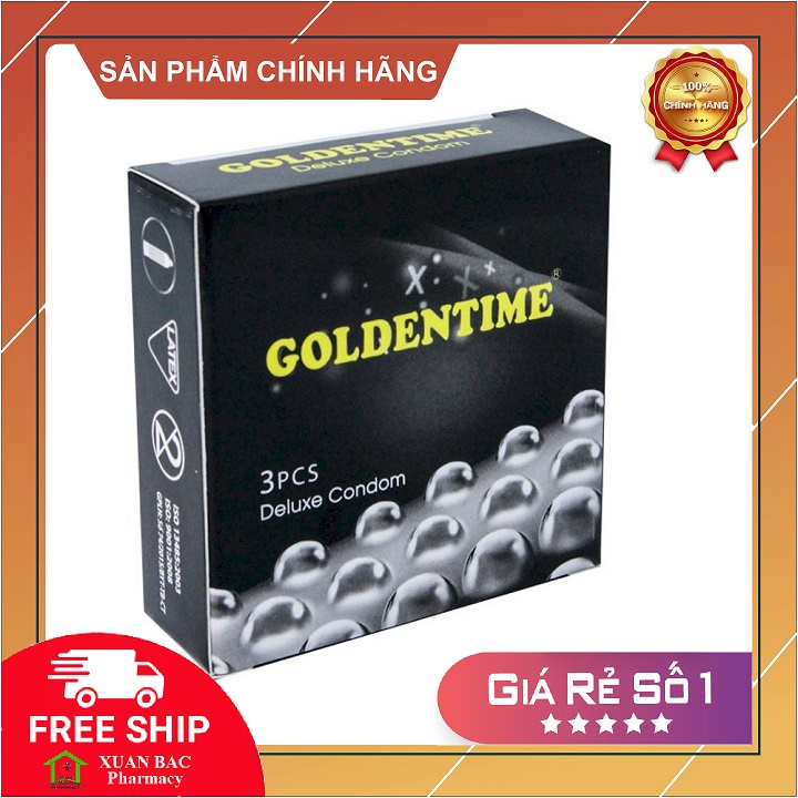 ✅ Bao cao su có gai và gân Goldentime bao cao su chống xuất tinh sớm, bcs siêu mỏng, dai, giá rẻ