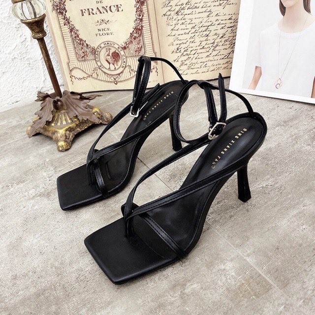 Sandal cao gót nữ gót nhọn quai nhỏ siêu hot cao 7p - v2