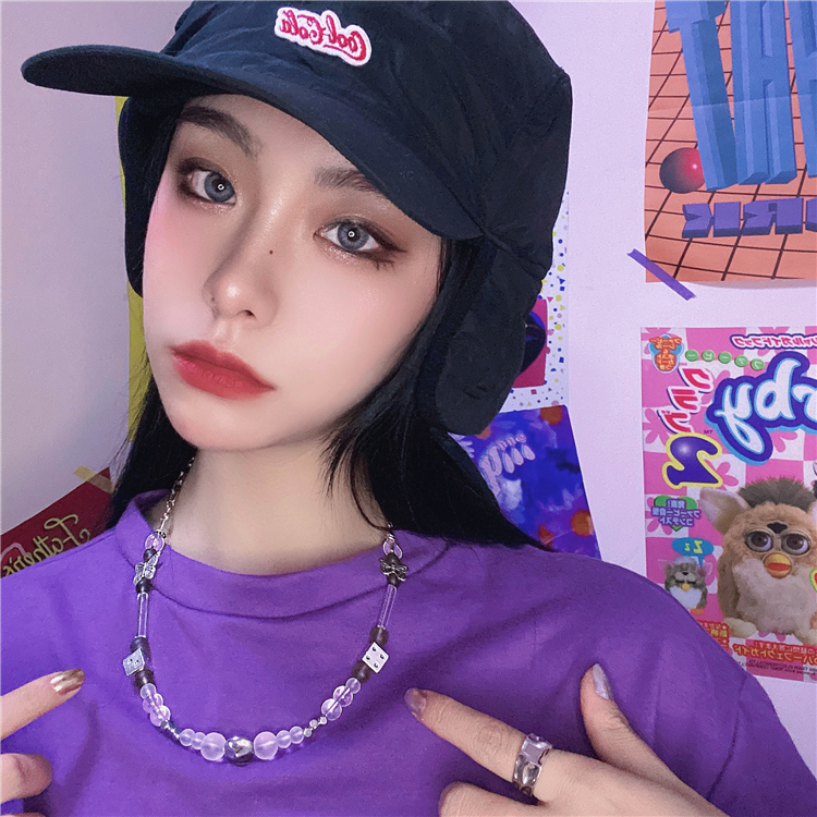 vòng cổ Hình Bướm Đính Ngọc Trai Phong Cách Hip Hop Hàn Quốc