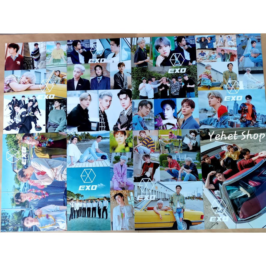 Bộ 8 poster chữ ký EXO Chanyeol Baekhyun Sehun