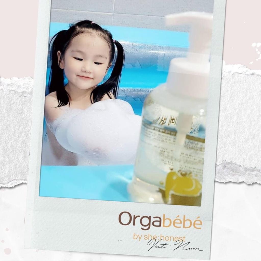Sữa tắm Orgabebe Organic 2 in 1 sạch sẽ, nhanh ráo, ít nhờn rít