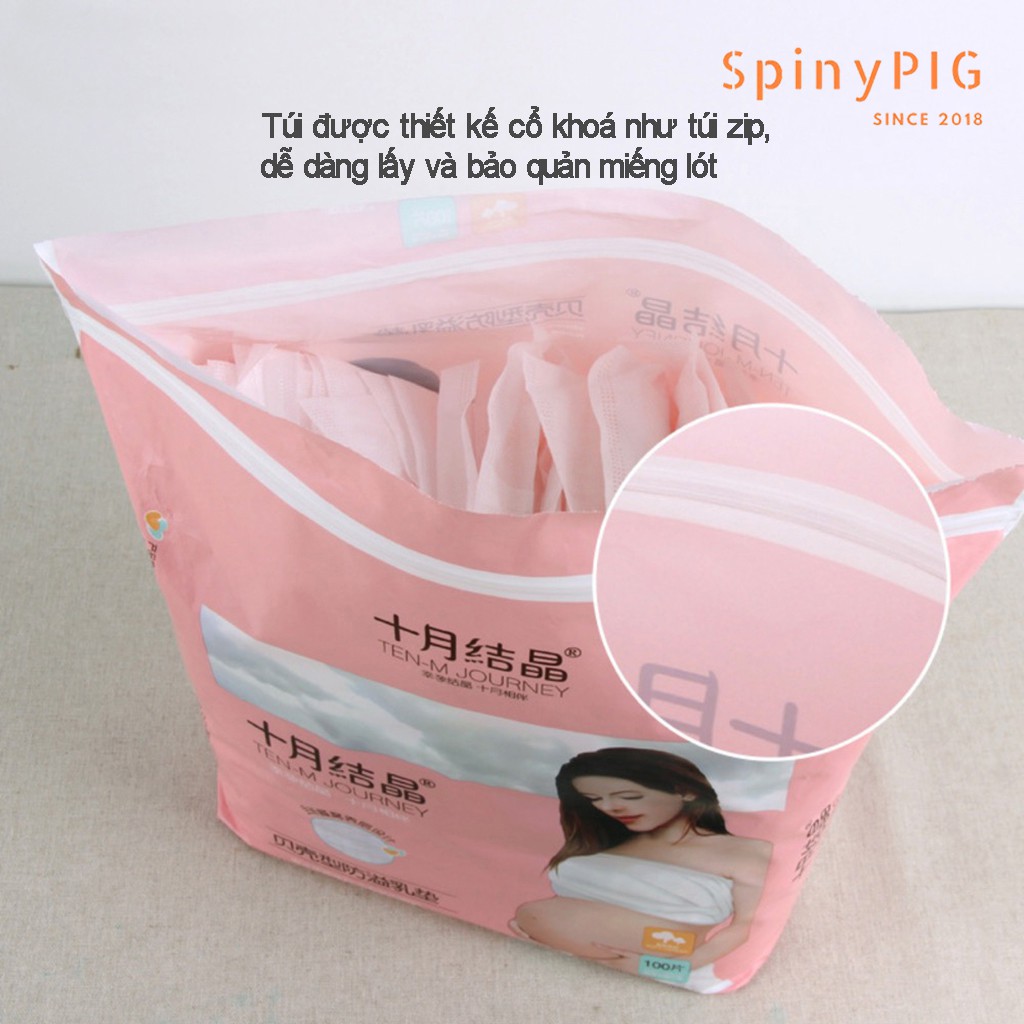 Lót thấm sữa dùng một lần 100% chính hãng TM JOURNEY gói 100 miếng siêu thấm hút túi zip dễ dàng lấy và bảo quản