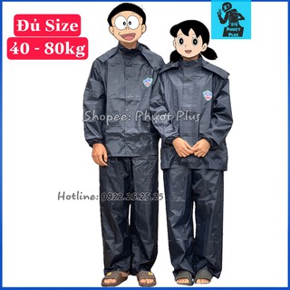 Áo Mưa Bộ Cao Cấp Vải Dày Dặn Dành Cho Nam Nữ Từ 45kg đến 80kg - Có Đường Phản Quang Sau Lưng An Toàn Đi Mưa Trong Đêm