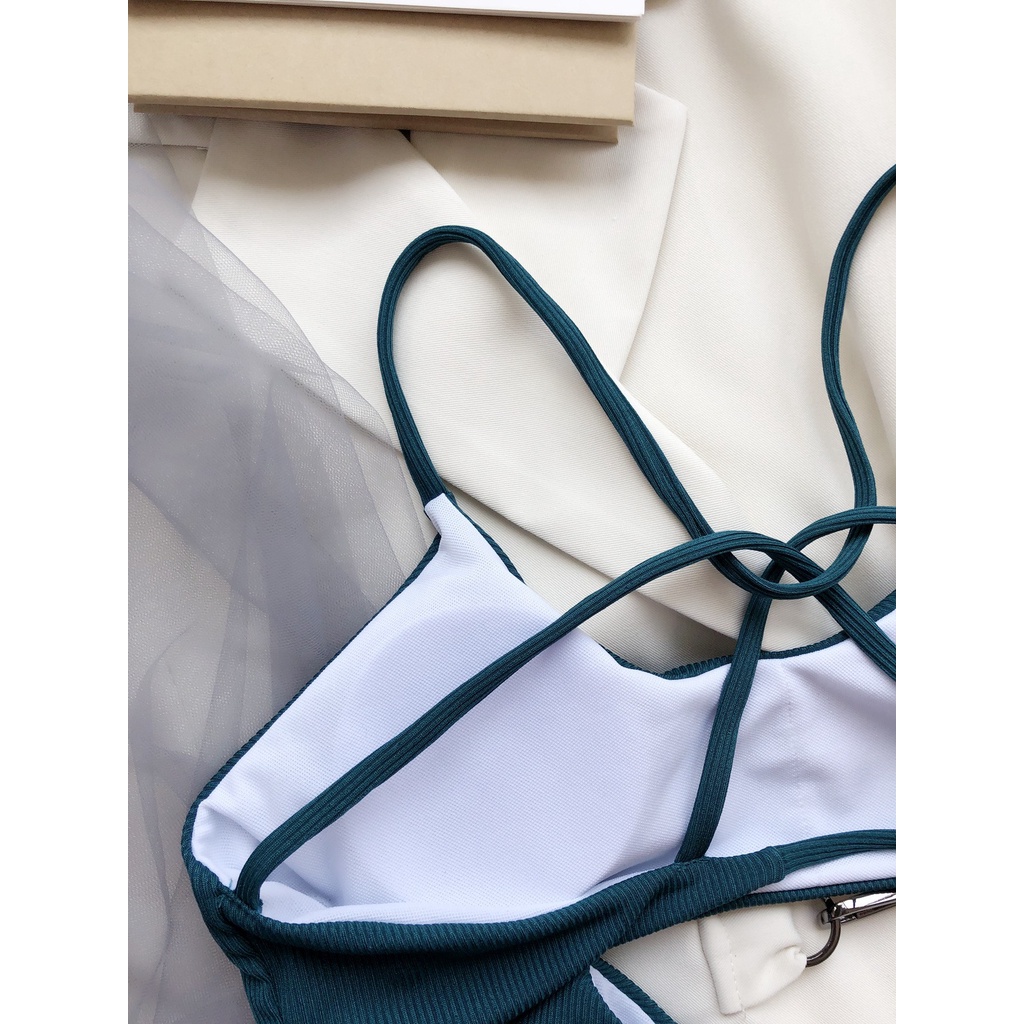 Bikini Hai Mảnh Hở Lưng Màu Sắc Retro Cho Nữ | BigBuy360 - bigbuy360.vn