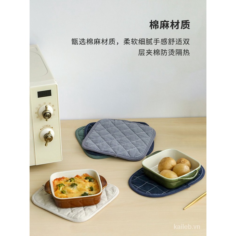 Búp Sen Xanh Nhà Chống Nóng Cách Nhiệt Nồi Hộ Gia Đình Găng Tay Dày Lò Nướng Placemat Bếp Chịu Nhiệt Độ Cao Sử Dụng