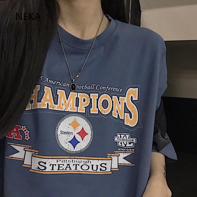  ins original Korean women round short price and simple Real trend retro t-shirt sleeve style couple letter men relaxed casual all South | BigBuy360 - bigbuy360.vn