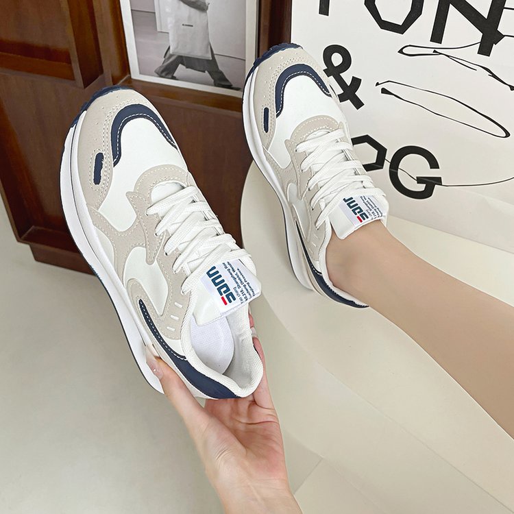 Giày Thể Thao Cột Dây Mũi Tròn Thoáng Khí Thoải Mái Phong Cách Mới