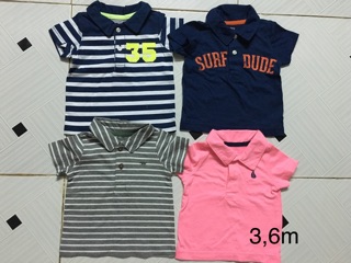 combo 4 áo bé trai carter có cổ