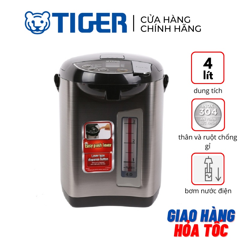 Bình thủy điện tử bơm điện 4 lít Tiger PDU-A40W 928W - Hàng chính hãng
