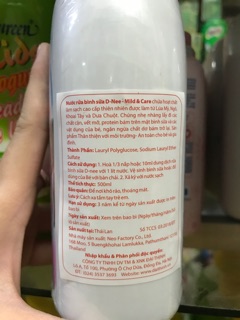 Nước rửa bình sữa và rau quả D-nee 500ml