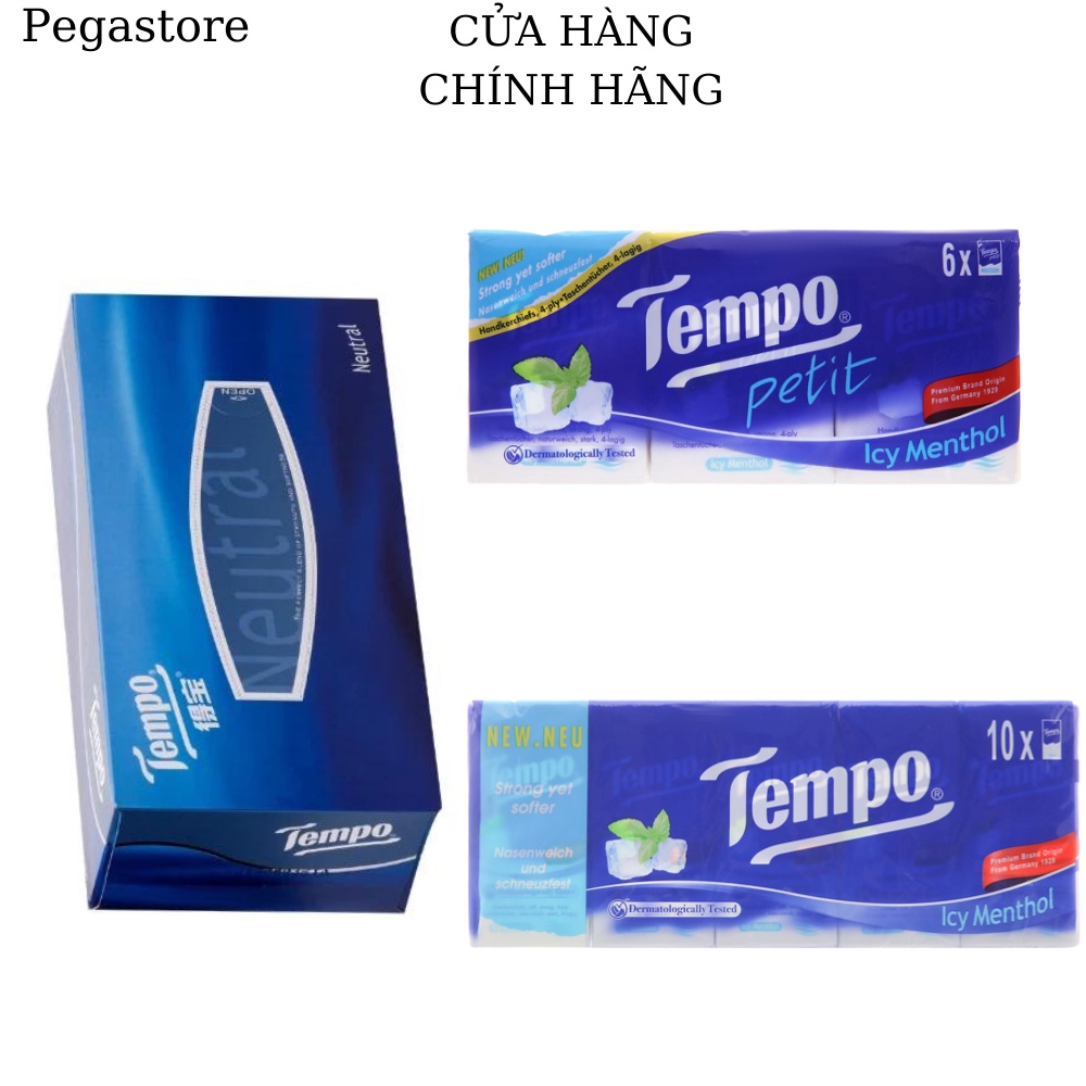 Khăn giấy khô Tempo 1 Lốc 10 gói/ Hộp khăn giấy TEMPO 90 tờ/Khăn giấy khô TEMPO 1 lốc 6 gói