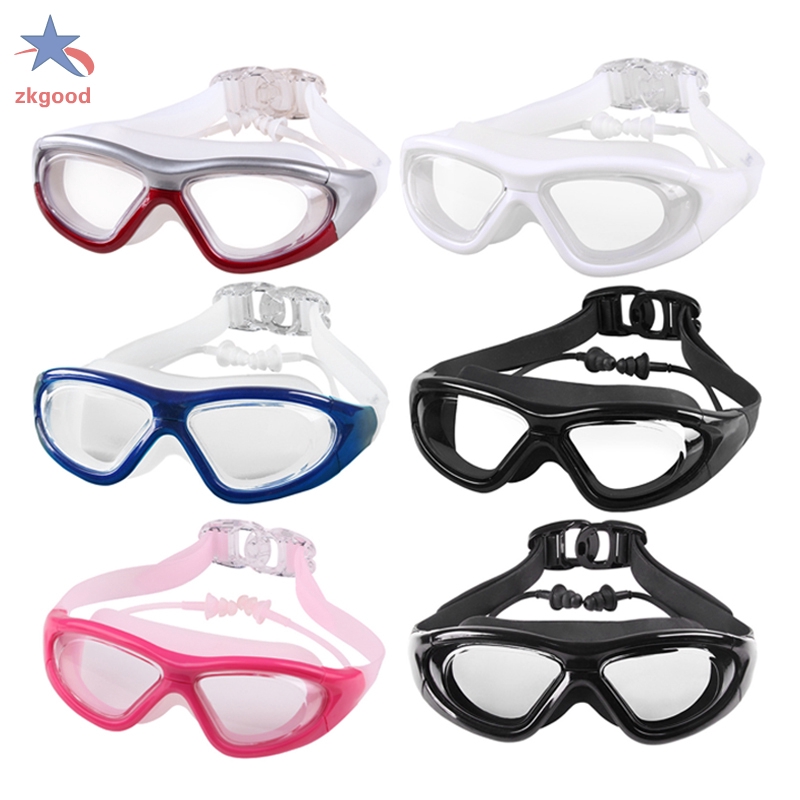 Adult Swimming Goggles Anti Fog Swim Glasses with Ear Plugs for Men Women