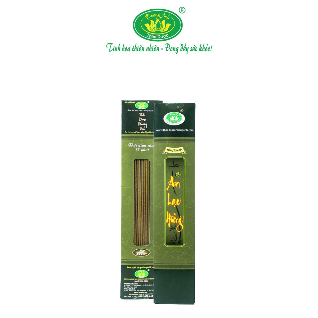 Nhang sạch thảo dược An Lạc Hương hương Trầm Bắc/hương Quế hộp 100 cây/200 cây