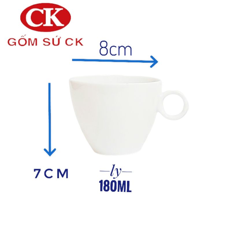 Set tách cafe hàng CK cao cấp kèm muỗng và dĩa kê 180ml, 220ml