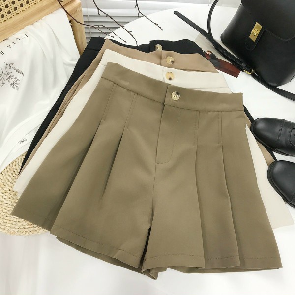 Quần short nữ xếp ly quần đùi nữ tuyết mưa đính cúc sang trọng PANOSI - Mã Q623