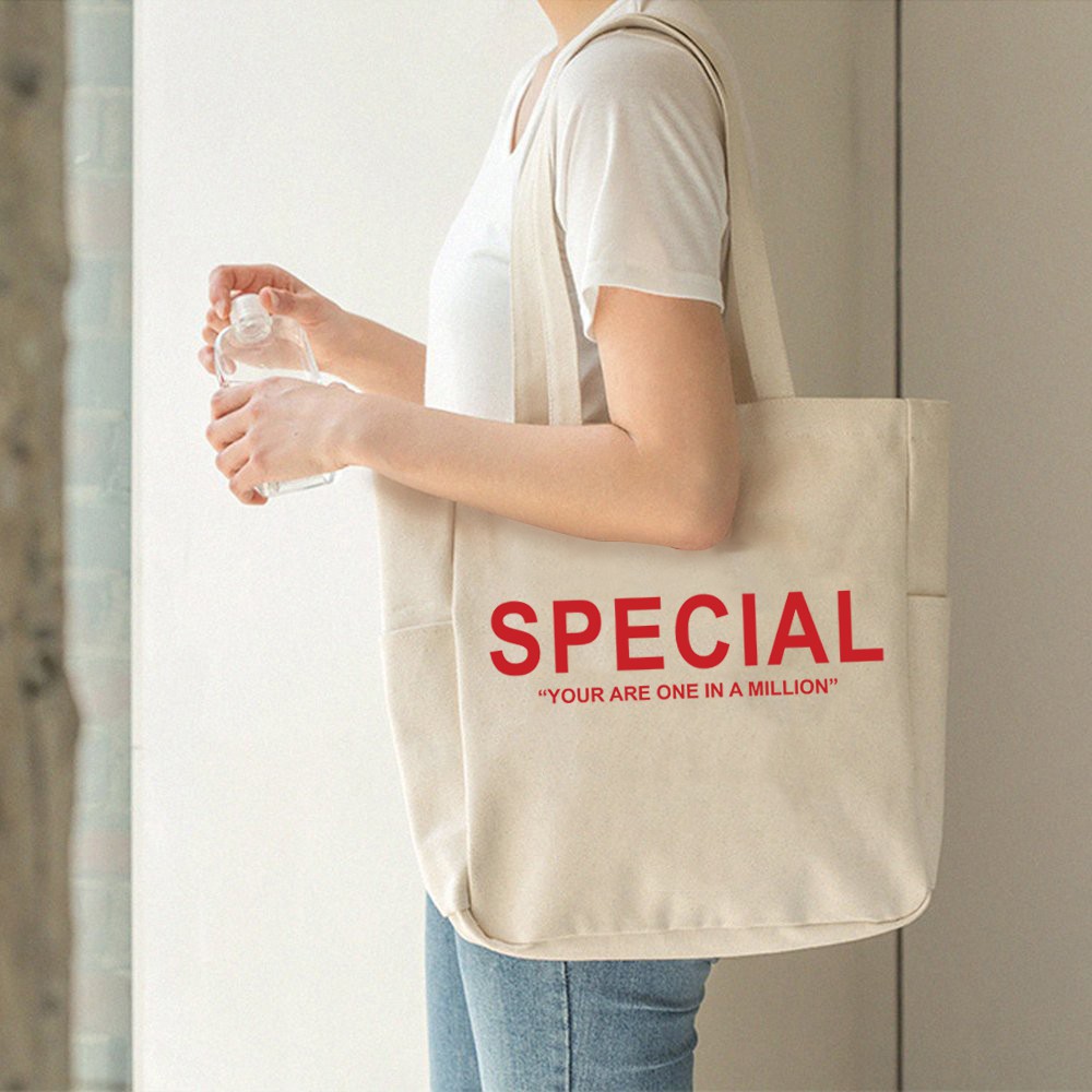 Túi Vải Tote Ginko Unisex Phong Cách Hàn Quốc In Hình YOU ARE SPECIAL K05