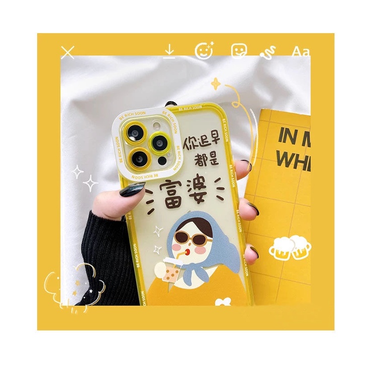 Ốp điện thoại trong suốt họa tiết cô gái thích hợp cho IPhone 11 12 13Pro Max XR XsMax 7 8 Plus SE 2020 Sh55fs