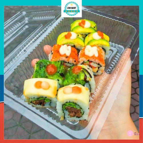 Set 100 cái hộp nhựa định hình C55, Hộp nhựa đựng bánh sukem, hoa quả, rau mầm LINHMART