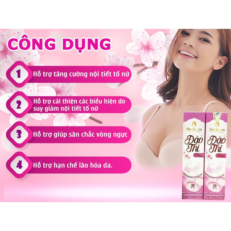 [ Chính Hãng ]Hộp Viên Sủi Đào Thi tăng vòng 1 + Tặng Kèm Thước Dây