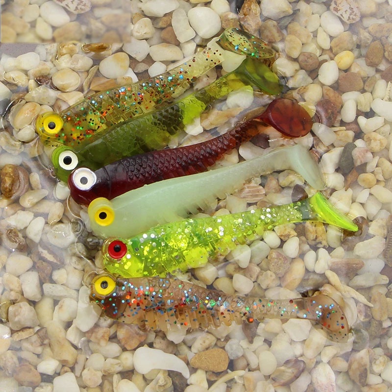 Mồi Câu Cá Giả 7 Màu Bằng Silicone Dạ Quang