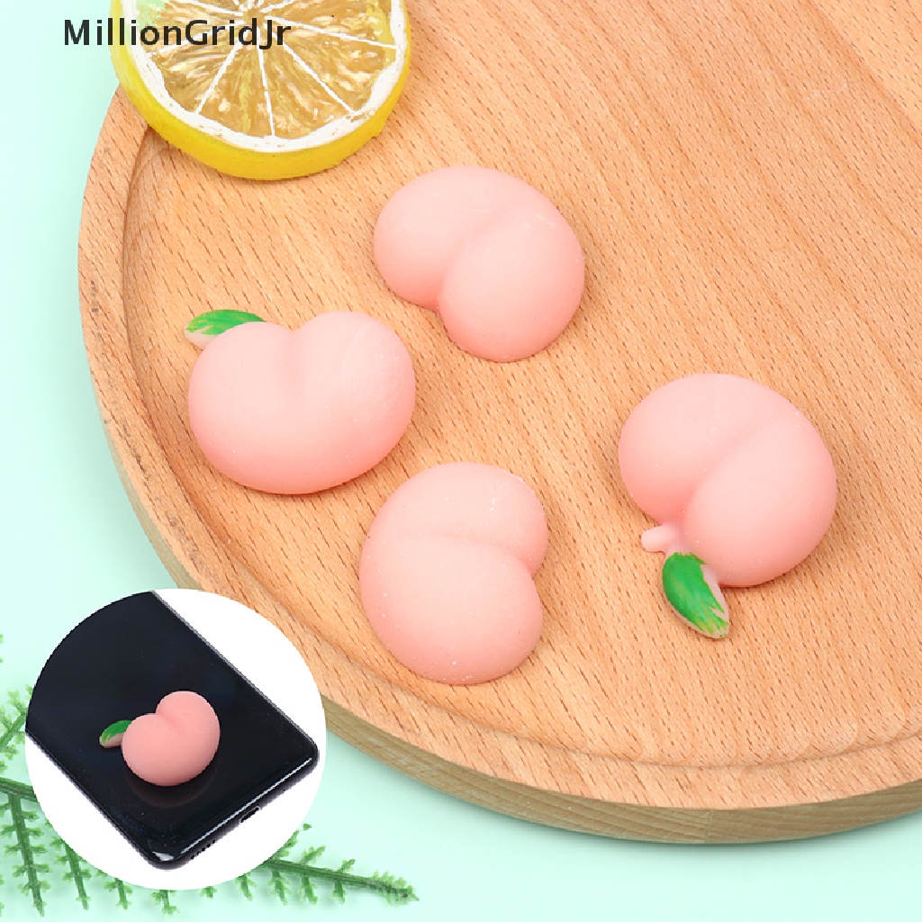 Bộ 2 đồ chơi bóp giảm căng thẳng hình mông quả đào bằng silicon mềm dễ thương
