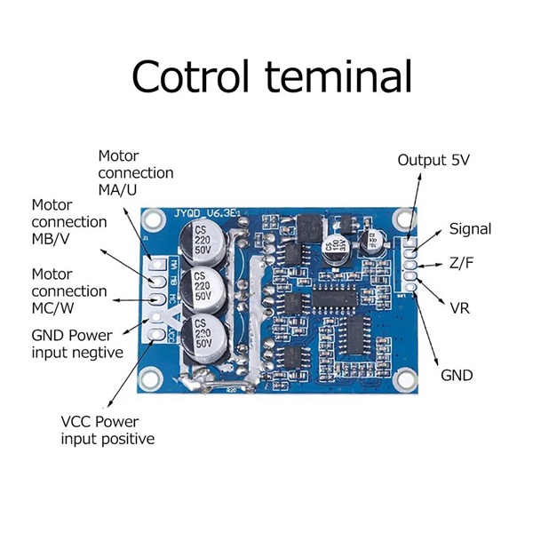 Module điều khiển DC 12V-36V 15A 500W Brushless Motor Controller Hall BLDC Driver Board Blue