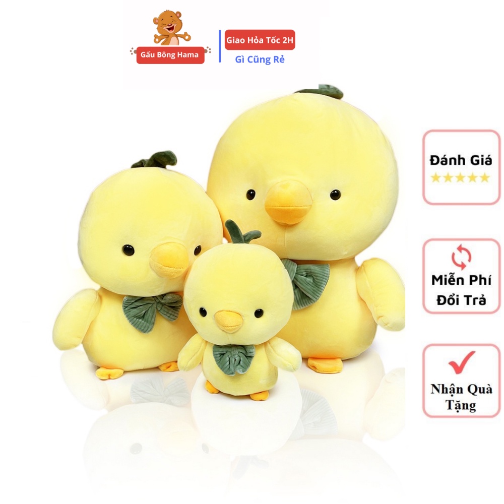 Gấu Bông Gà Nơ Bông Siêu Dễ Thương Mềm Mịn Gấu Bông Hama