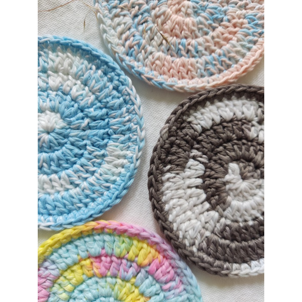 Đế lót cốc miếng lót ly thấm nước màu loang hình tròn handmade từ vải len màu loang cực dễ thương