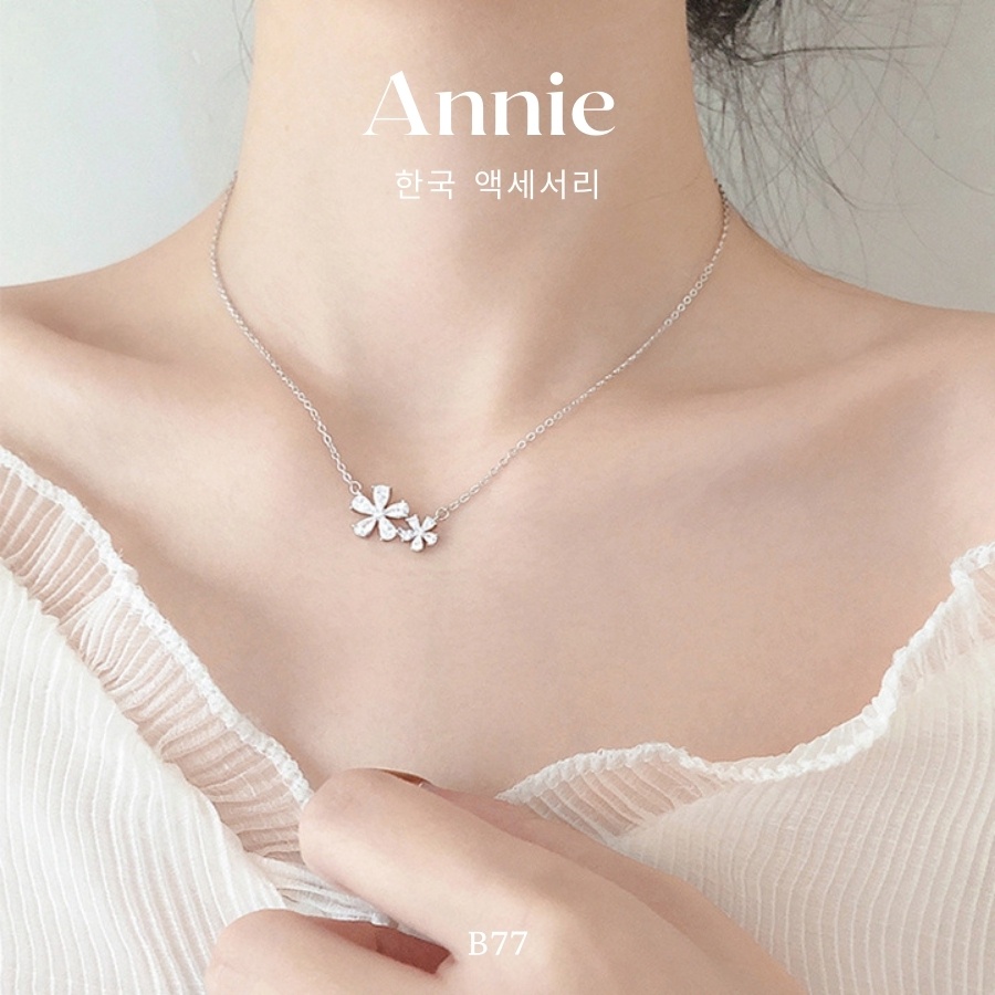 Dây chuyền hoa pha lê bạc đính đá phong cách nữ tính trẻ trung ANNIE - B77